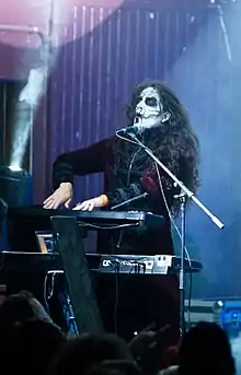 Image of Ardek performing with Carach Angren at Wave-Gotik-Treffen 2016 in Leipzig, Germany.