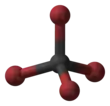 Stereo, skeletal formula of tetrabromomethane