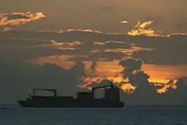 Cargo ship near St. Lucia