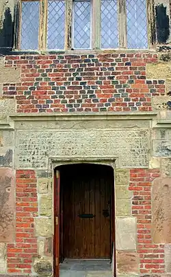 The front entrance porch at Carr House which has the same brickwork as Bank Hall