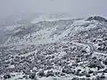 View of a snowfall on Trans-Andean Highway.