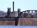 Monongahela River and Pinkerton's Landing Bridge in foreground