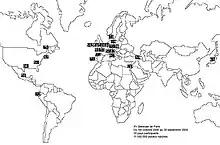 Map of the 15th of biennale de Paris, 2006-2008