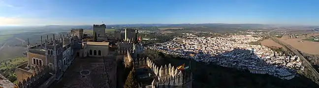 View of the castle and the town