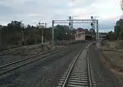 A mix of new and old signalling at Castlemaine station