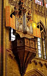 The Renaissance organ, now on the triforium of the nave (1537)