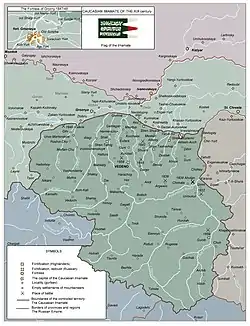 Map of the Caucasian Imamate