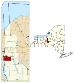 Location in Cayuga County and the state of New York.