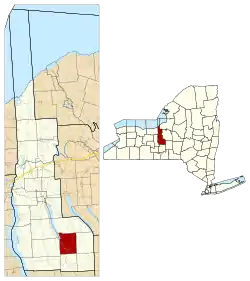 Location within Cayuga County and New York