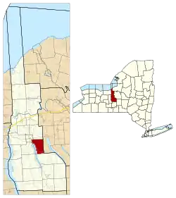 Location within Cayuga County and New York