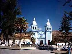 A view of the city church in the Plaza Mayor