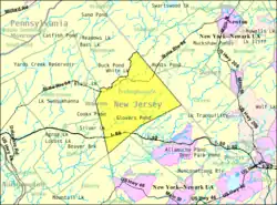 Census Bureau map of Frelinghuysen Township, New Jersey