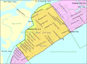 Census Bureau map of Margate City, New Jersey