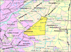 Census Bureau map of Mount Laurel, New Jersey