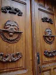 A colonial carved door