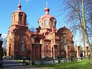 The Orthodox Church in Białowieża, Poland, on the edge of the Białowieża Primaeval Forest.