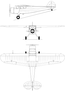 3-view line drawing of the Cessna C-37