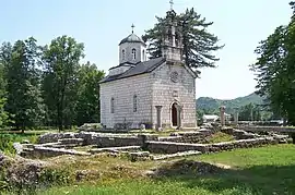 Court Church, remains of the original monastery can be seen around