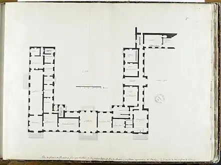 Plan of the premier étage (first floor), 1711 (Bibliothèque de l'Institut de France, Paris)