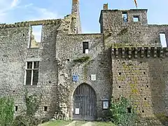 Entrance, showing 16th-century addition at right