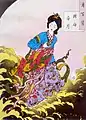 Tsukioka Yoshitoshi Ukiyo-e A Hundred Poses of the Moon Chang'e flees to the Moon