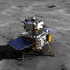 Rendering of Chang'e-5 ascender and lander assembly on lunar surface