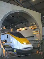 Image 1Credit: XtrememachineukThe Channel Tunnel is a 31 mile long rail tunnel beneath the English Channel connecting England to  France. More about the Channel Tunnel... (from Portal:Kent/Selected pictures)