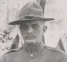 1918 black and white head and shoulders photo of Brigadier Charles L. Phillips in fatigue uniform and campaign hat