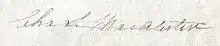 Signature of Col. Charles Somerville McAlester Esq. who purchased Chapelton on 6 February 1827.