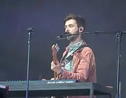 Charlie Barnes performing with Bastille at Stavernfestivalen 2019