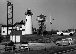 The remaining 1877 tower with its original lantern. Note the LARC-V to the right.