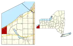 Location in Chautauqua County and the state of New York.