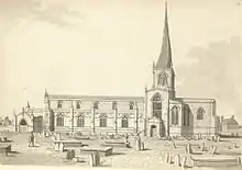 The church in the 18th century as sketched by Samuel Hieronymus Grimm