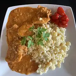 Hungarian chicken paprikash