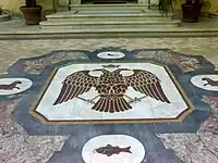 Detail of the floor of the external courtyard leading to the entrance to the church