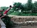 Children Diving in Canal