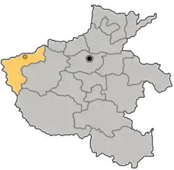 Location of Sanmenxia City jurisdiction in Henan