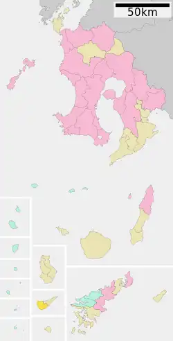 Location of China in Kagoshima Prefecture