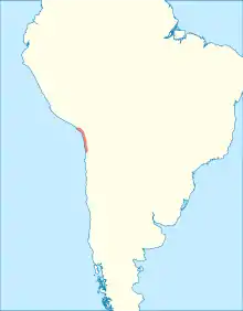 Map showing the extent of the Chinchorro culture