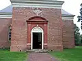 Main entrance, showing decorative brickwork