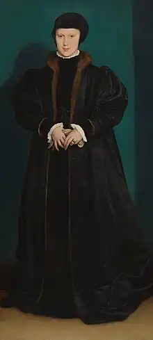 Christina of Denmark in mourning, 1538. A prospective bride for Henry VIII, who Holbein was sent to portray.