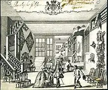 Trade card for a London furniture store, 1730–42