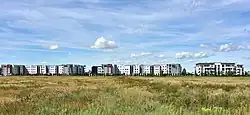 The apartment buildings at the Batalionów Chłopskich Street in Chrzanów, in 2018.