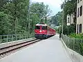 A train heading up the line out of Sand