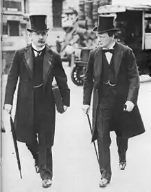 The "Terrible Twins" David Lloyd George and Winston Churchill (1907) during the peak of their "radical phase" as social reformers