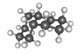 2: ball-and-stick model of cis-decalin