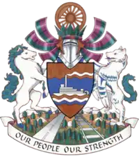 Coat of arms of Whitehorse, Yukon.