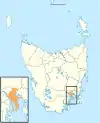 Map showing Clarence City LGA in Tasmania