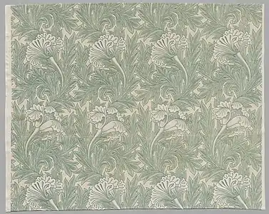 Tulip design on roller-printed cotton (Cleveland Art Museum) (1875)