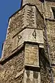 Sundial on a tower buttress